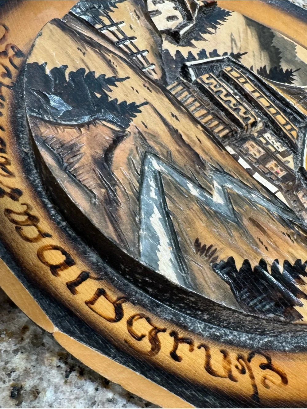 Vintage Rustic Brown Alpine Wall Plate